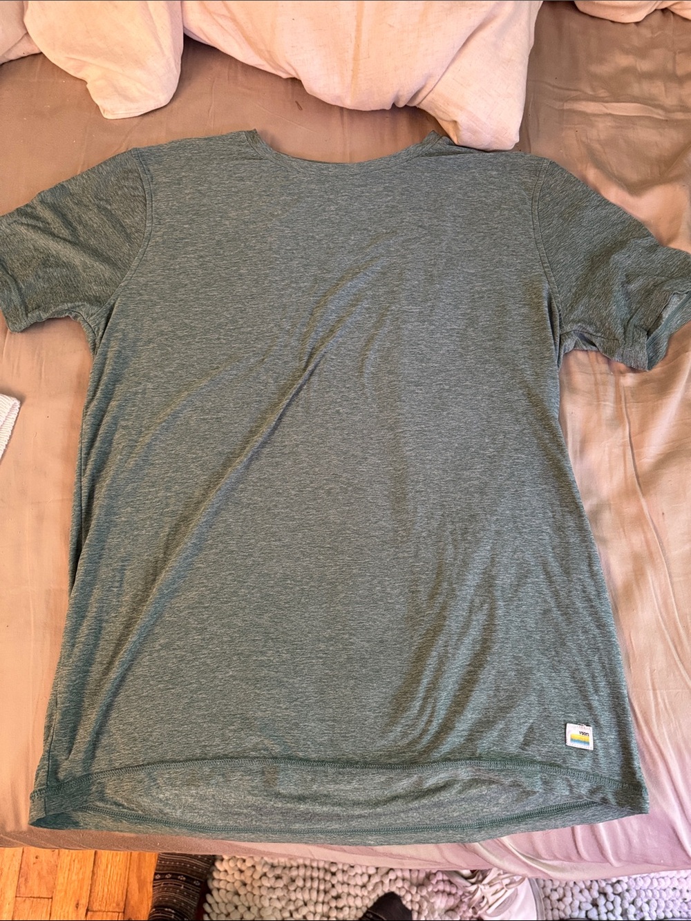 Vuori Heathered Seafoam Green Short Sleeve Crew Tee